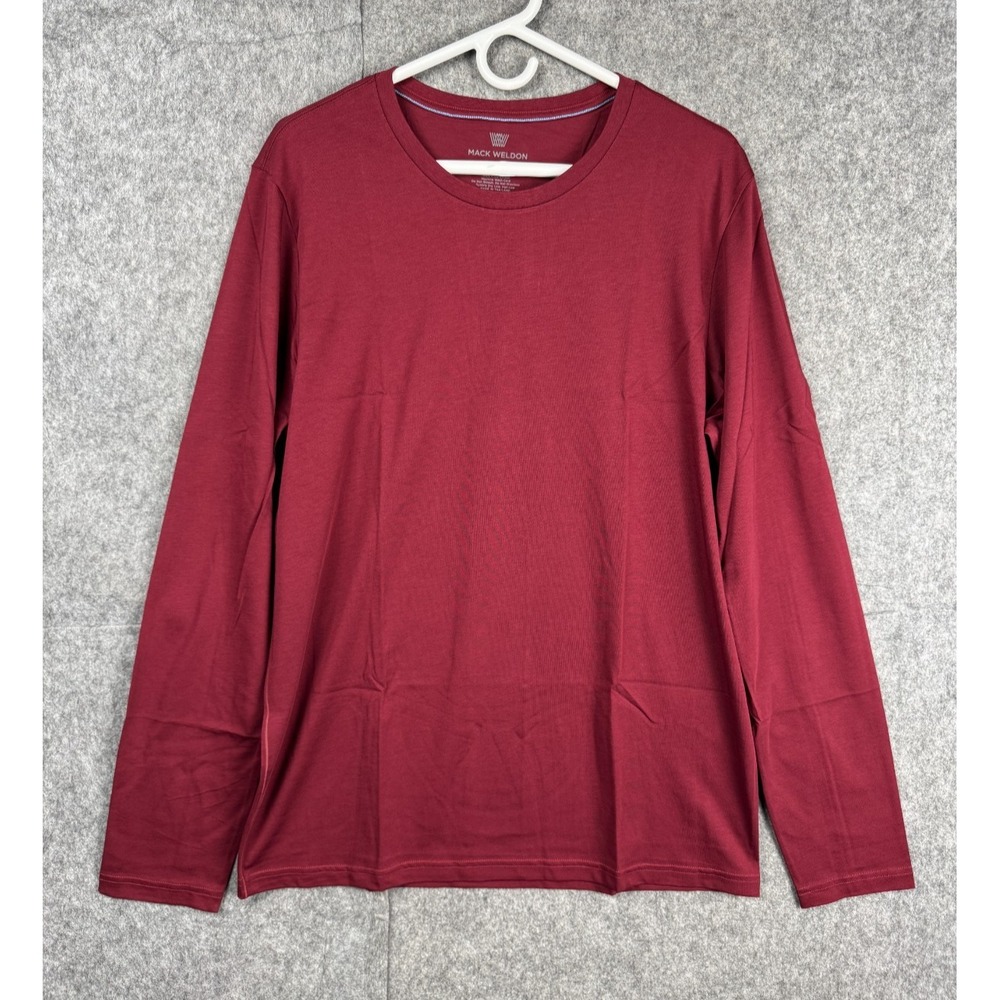 Mack Weldon Shirt Men's X-Large Red Pima Long Sleeve 100% Cotton NWT